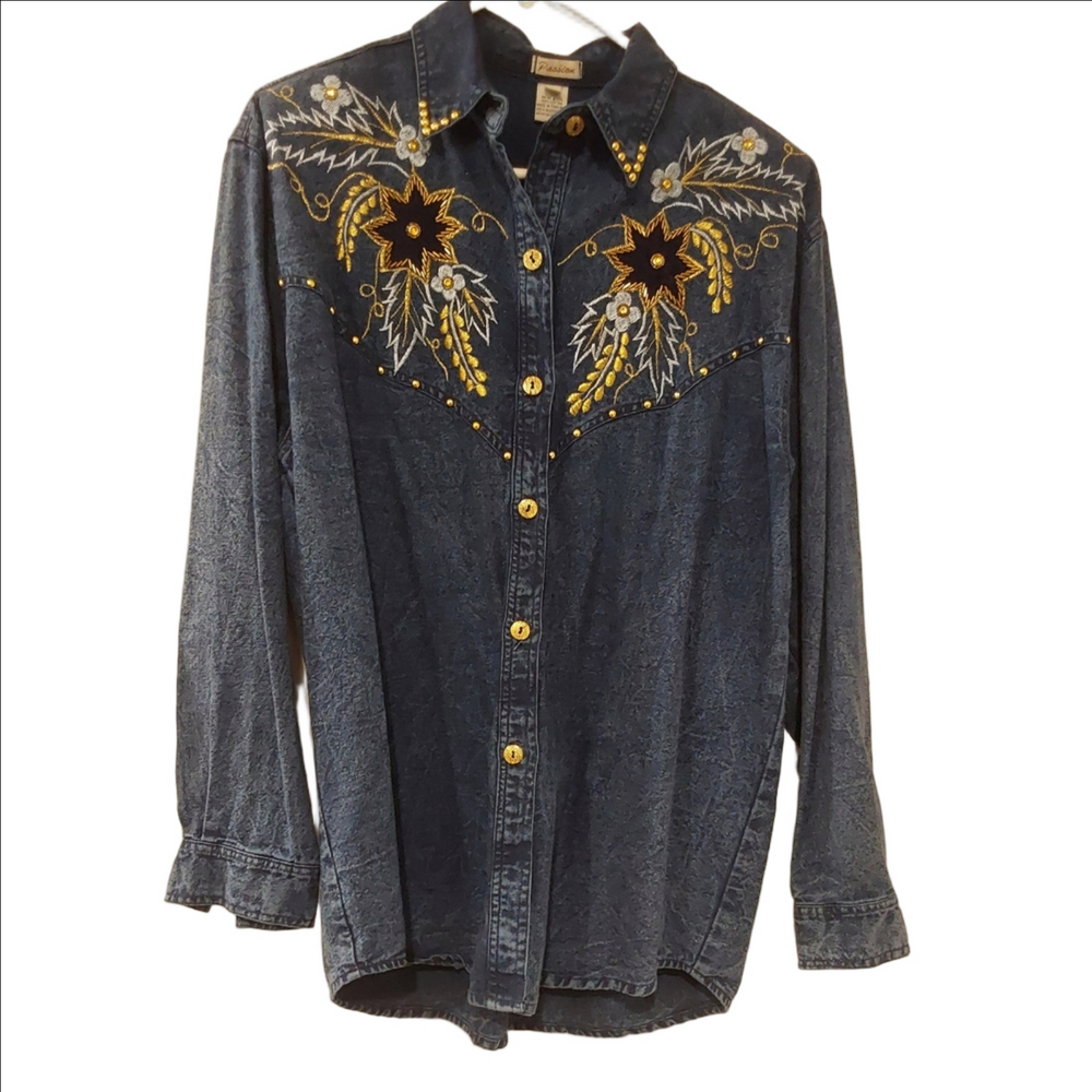 Embroidered Blue Jean Jacket
